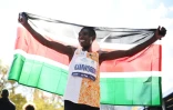 Le Kényan Geoffrey Kipsang Kamworor vainqueur du marathon de New York, le 3 novembre 2019