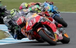 Le pilote Marc Marquez (Honda) en tête sur le circuit de Phillip Island lors du GP d'Australie, catégorie MotoGP, le 27 octobre 2019    