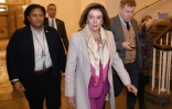 La présidente démocrate de la Chambre des représentants, Nancy Pelosi, arrive au Capitole, le 7 janvier 2019 à Washington