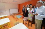 La ministre de l'Education nationale Najat Vallaud-Belkacem lors de l'inauguration de l'école primaire Theodore Monod le 27 août 2016 à Sadirac