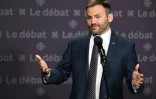 Le chef du Parti québécois (PQ), Paul St-Pierre Plamondon, s'adresse aux médias à Montréal (Québec, Canada), le 23 septembre 2026