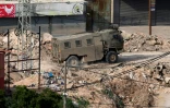 Véhicule militaire israélien dans le camp de Fara, en Cisjordanie occupée, le 2 février 2025