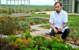 Loïc Villemin dans le jardin de son restaurant "Toya" à Faulquemont, en Moselle, le 4 novembre 2021