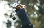 L'Américain Dustin Johnson lors du dernier tour du Masters d'Augusta, le 15 novembre 2020