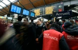 La gare Saint-Lazare à Paris le 26 avril 2016, jour de grève à la SNCF