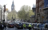 Manifestation de taxis Ă Londres contre les services de chauffeurs Uber, le 6 avril 2017