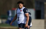 Le rugbyman international français Mohamed Haouas pendant un entraînement à Marcoussis, en banlieue parisienne, le 21 février 2023