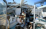 Un magasin sévèrement endommagé par le passage de l'ouragan Michael, le 12 octobre 2018, à Panama City en Floride 