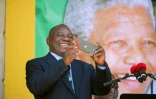 Le président de l'ANC, Cyril Ramaphosa lors d'un meeting le 11 février 2018 au Cap (Afrique du Sud)