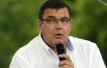 L'ex-ministre des Sports sous Jacques Chirac et membre du parti Les Républicains, Jean-François Lamour, lors d'un meeting de campagne en soutien de François Fillon, le 28 août 2016 à Sablé-sur-Sarthe