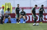 Les Portugais lors d'une séance d'entraînement au camp de base de Kratovo, en banlieue de Moscou, le 28 juin 2018