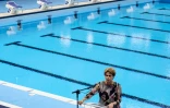 La présidente du Brésil Dilma Rousseff lors de l'inauguration du centre aquatique au Parc olympique de Rio de Janeiro, le 8 avril 2016