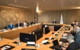 Réunion du comité exécutif du CIO présidée par Thomas Bach le 19 mars 2024 à Lausanne en Suisse