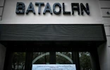 Une plaque commémorative sur la façade du  Bataclan, inaugurée en septembre 2019
