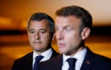 Le ministre de l'Intérieur Gérald Darmanin (gauche) et le président de la République Emmanuel Macron le 24 juillet 2023 à Nouméa
