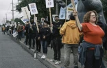 Des employés de Boeing en grève, à Portland, dans l'Oregon, le 19 septembre 2024 
