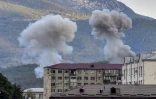 Bombardements Ă Stepanakert, le 9 octobre 2020 au Nagorny-Karabakh