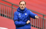 Thomas Tuchel, l'entraîneur de Chelsea, lors de la demi-finale de Coupe d'Angleterre contre Manchester City à Londres, le 17 avril 2021