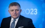 Robert Fico, leader du parti populiste Smer-SD, lors d'un débat électoral télévisé avant les élections législatives, le 26 septembre 2023 à à Bratislava, en Slovaquie