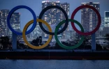 Les anneaux olympiques à Tokyo le 15 janvier 2021