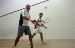 Christophe André, champion de La Réunion de squash (à gauche), a battu Pierre Canto (Photo Arnaud de Ribas