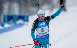 La biathlète française Marie Dorin-Habert à l'arrivée du 10 km poursuite d'Oberhof (Allemagne), le 7 janvier 2017
