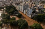 Vue aérienne des inondations à Porto Alegre, dans l'Etat du Rio Grande do Sul, le 8 mai 2024 au Brésil