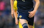 Le milieu de terrain écossais Scott McTominay pendant la demi-finale des éliminatoires de la Coupe du Monde 2022 contre l'Ukraine, à Glasgow, le 1er juin 2022