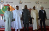 (g-d) Les présidents du G5 Sahel le Malien Ibrahim Boubacar Keita, le Nigérien Mahamadou Issoufou, le Burkinabè Roch Marc Christian Kaboré, le Tchadien Idriss Déby et le Mauritanien Mohamed Ould Cheikh El Ghazoouani, le 15 décembre 2019 à Niamey, au Niger