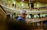 Le député socialiste Santos Cerdán lors d'une séance au Congrès des députés, le 21 novembre 2024 à Madrid