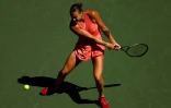 La Bélarusse Aryna Sabalenka, N.2 mondiale, au 2e tour de l'US Open contre la Britannique Jodie Burrage le 31 août 2023 à New York