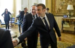 Emmanuel Macron en compagnie de Pierre Gattaz à l'Elysée, le 23 mai 2017