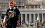 Gregorio Mirabal, coordinateur général des organisations indigènes du bassin de l'Amazone lors d'une interview avec l'AFP, le 10 octobre 2019, au Vatican