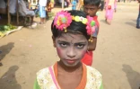 Une petite fille rohingya pour les festivités de Eid Al-Adha, dans le camp de réfugiés de Balukhali, au Bangladesh, le 22 août 2018