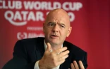 Le patron de la FIFA Gianni Infantino, lors d'une interview à Doha, en marge du Mondial des clubs, le 11 février 2021