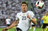 L'attaquant allemand Mario Gomez face à l'Italie en quarts de finale de l'Euro à Bordeaux, le 2 juillet 2016