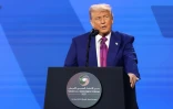 Le président américain Donald Trump lors d'un forum d'investissement saoudo-américain à Ryad, le 13 mai 2025 en Arabie saoudite