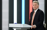 Le porte-parole du Kremlin Dmitri Peskov lors d'une conférence de presse de Vladimir Poutine à Moscou le 23 décembre 2021
