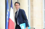 Le ministre délégué aux Comptes publics Gabriel Attal arrive au palais de l'Elysée à Paris le 19 juillet 2023