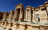 Le théâtre romain à Palmyre en Syrie, le 31 mars 2016