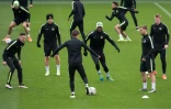 Les joueurs de City lors d'un entraînement, le 5 avril 2016 à Manchester 