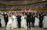 Une cérémonie de mariages de masse organisée par l'Église de l'Unification à Gapyeong, le 12 avril 2025 en Corée du Sud