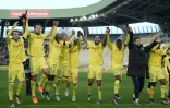 Les Nantais fêtent leur victoire face à Saint-Etienne, le 10 janvier 2015 à La Beaujoire