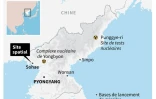 Carte montrant le site spatial d'où Pyongyang a procédé à un lancement de fusée