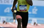Jimmy Vicaut lors du 100 m des Championnats de France Elite, à Albi, le 6 juillet 2018