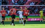 Le milieu de terrain de Rennes Bejamin André buteur lors de la victoire sur Bordeaux 2-0 le 2 septembre 2018