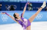 La Russe Kamila Valieva pendant le programme court des JO de Pékin, le 15 février 2022