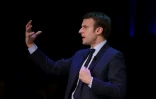 Le candidat à la présidentielle française Emmanuel Macron à Londres, le 21 février 2017