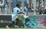 La joie de l'attaquant du Havre Mohamed Bayo, auteur d'un doublé contre Toulouse, le 5 novembre 2023 au Stadium
