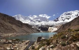 Une vue du lac glaciaire Palcacocha, à 4.650 mètres d'altitude dans le Parc nationale de Huascaran, dans le nord-est du Pérou, le 23 mai 2022